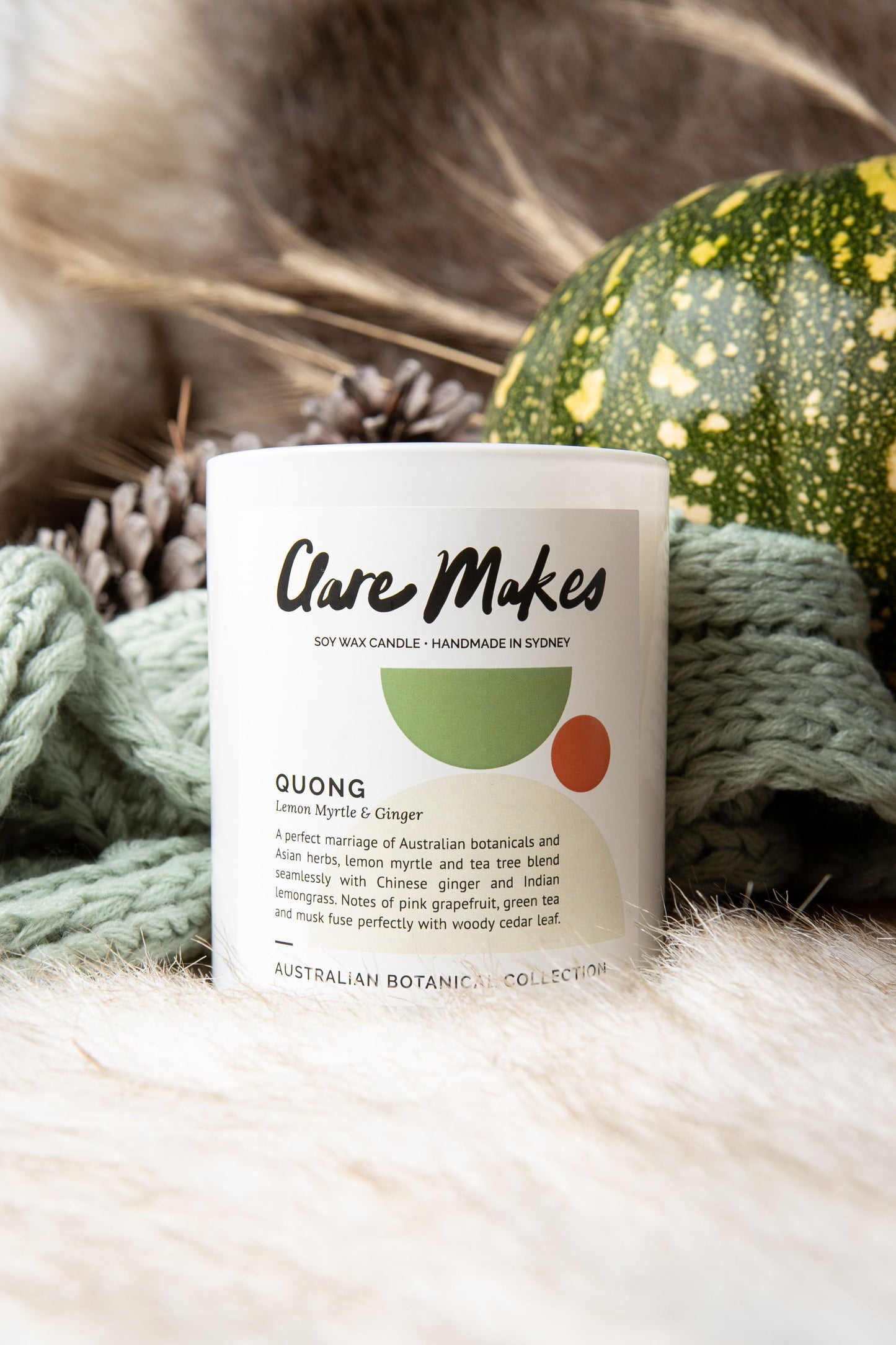 Quong: Lemon Myrtle & Ginger - Large Candle Boxed