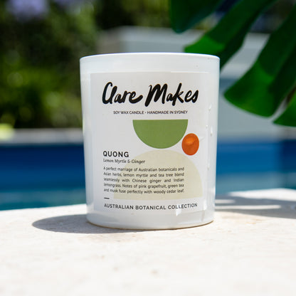 Quong: Lemon Myrtle & Ginger - Large Candle Boxed