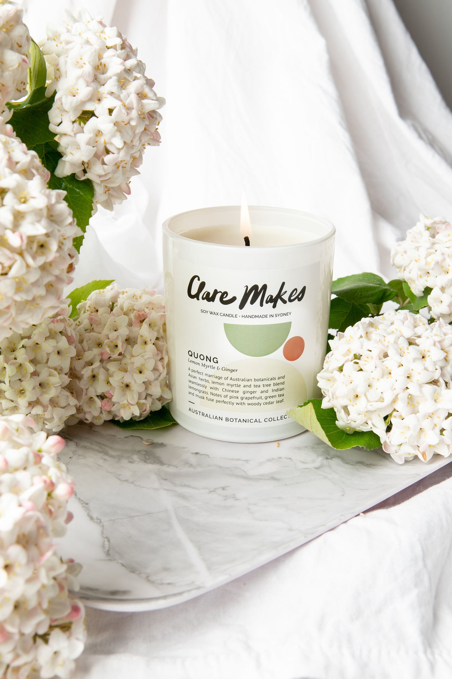 Quong: Lemon Myrtle & Ginger - Large Candle Boxed