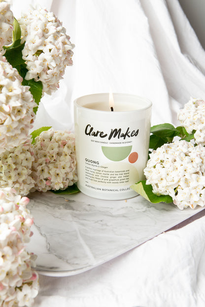 Quong: Lemon Myrtle & Ginger - Large Candle Boxed