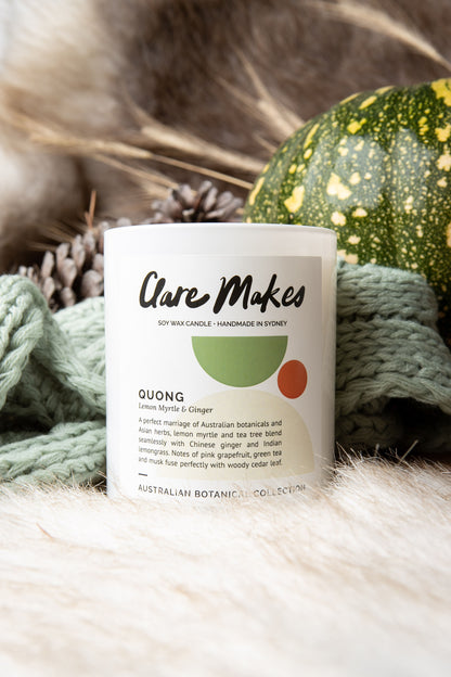 Quong: Lemon Myrtle & Ginger - Large Candle Boxed