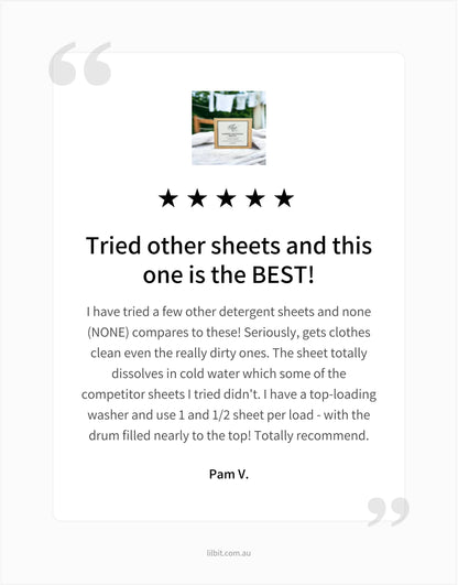 Natural Laundry Detergent Sheets - Fresh Linen (40)